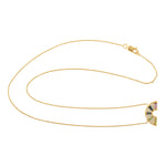 Tapered Sapphire Topaz Tourmaline pave Diamond Designer Pendant 18k Yellow Gold Chain Necklace