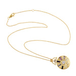 Baguette Amethyst Diamond Multi Gemstone Designer Charm Pendant 18k Yellow Gold Chain Necklace For Her
