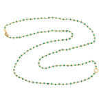 Faceted Emerald Gemstone Beads Designer Opera Necklace Made In 18K Yellow Gold Jewelry