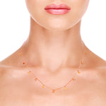 Natural Pear Cut Ice Diamond Princess Necklace In 18k Rose Gold For Anniversary Gifts