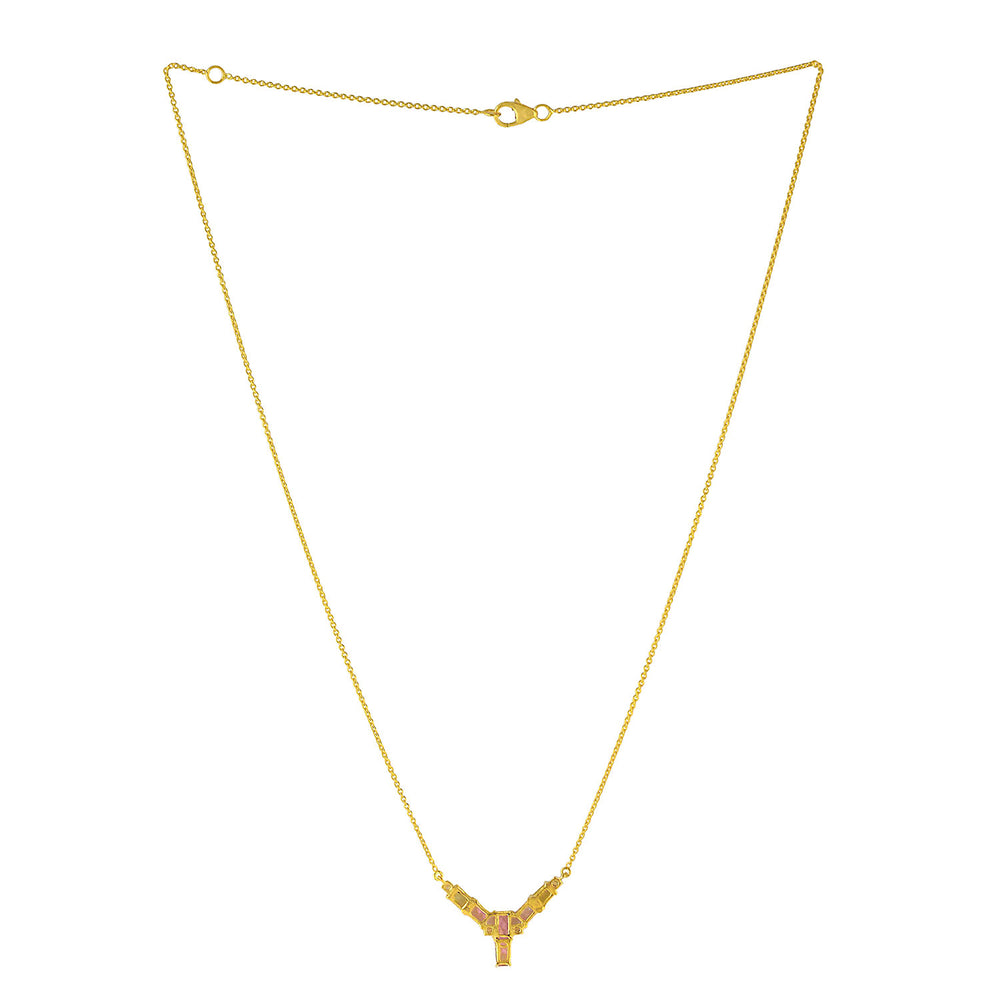 18k Yellow Gold Pave Natural Ice Diamond Designer Necklace For Her