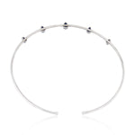 Pear Cut Blue Sapphire September Gemstone Open Cuff Choker Necklace 18K White Gold