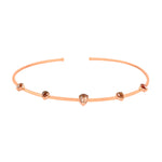 18K Rose Gold Open Cuff Choker Necklace Prong Pear Ice Diamond For Women's