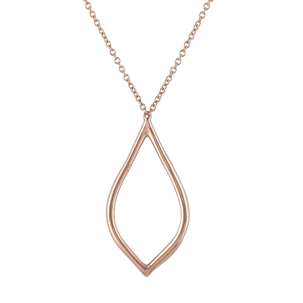 14k Rose Gold Micro Pave Diamond Marquise Enamel Princess Necklace