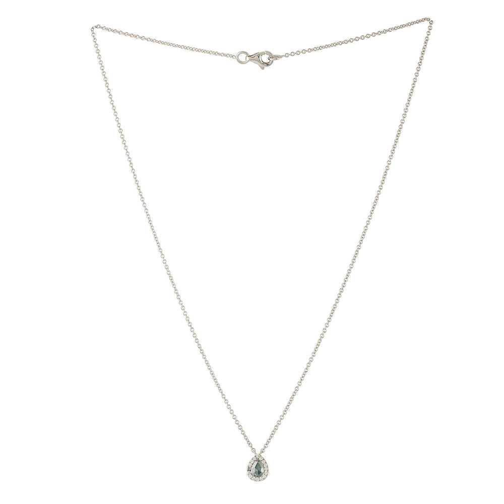 Colored Ice Diamond Handmade Princess Necklace In 18K White Gold