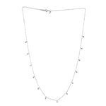 Natural Diamond Pave By The Yard Necklace Dainty Jewelry In 18k White Gold