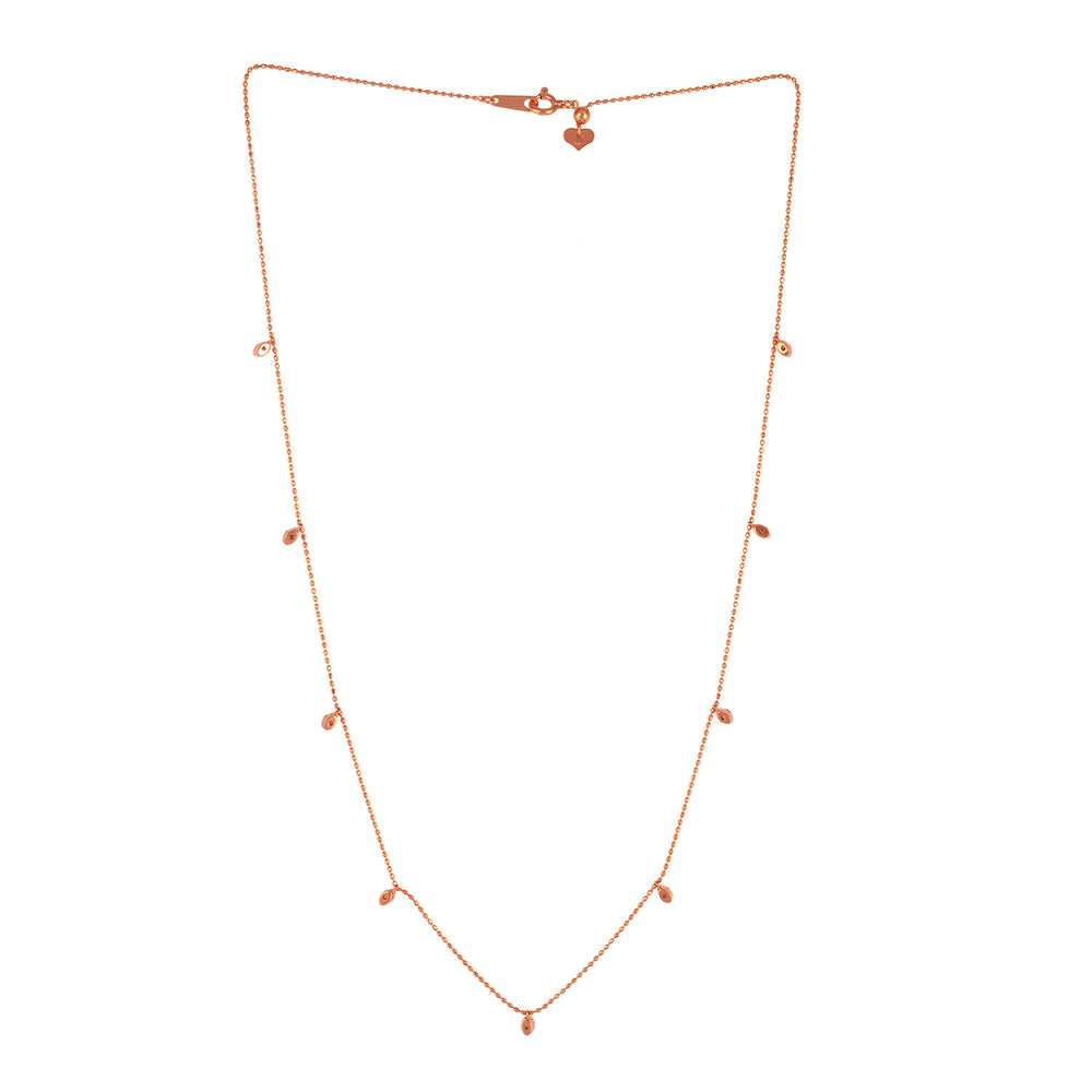 Prong Emerald Gemstone Beads In 18K Yellow Gold Princess Necklace For Her