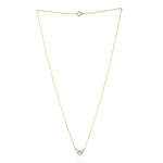 Natural Diamond Heart Design Yellow Gold Delicate Chain Choker Necklace