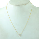 Natural Diamond Heart Design Yellow Gold Delicate Chain Choker Necklace