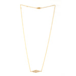 18k Yellow Gold Baguette Diamond Designer Chain Necklace Pendant Jewelry