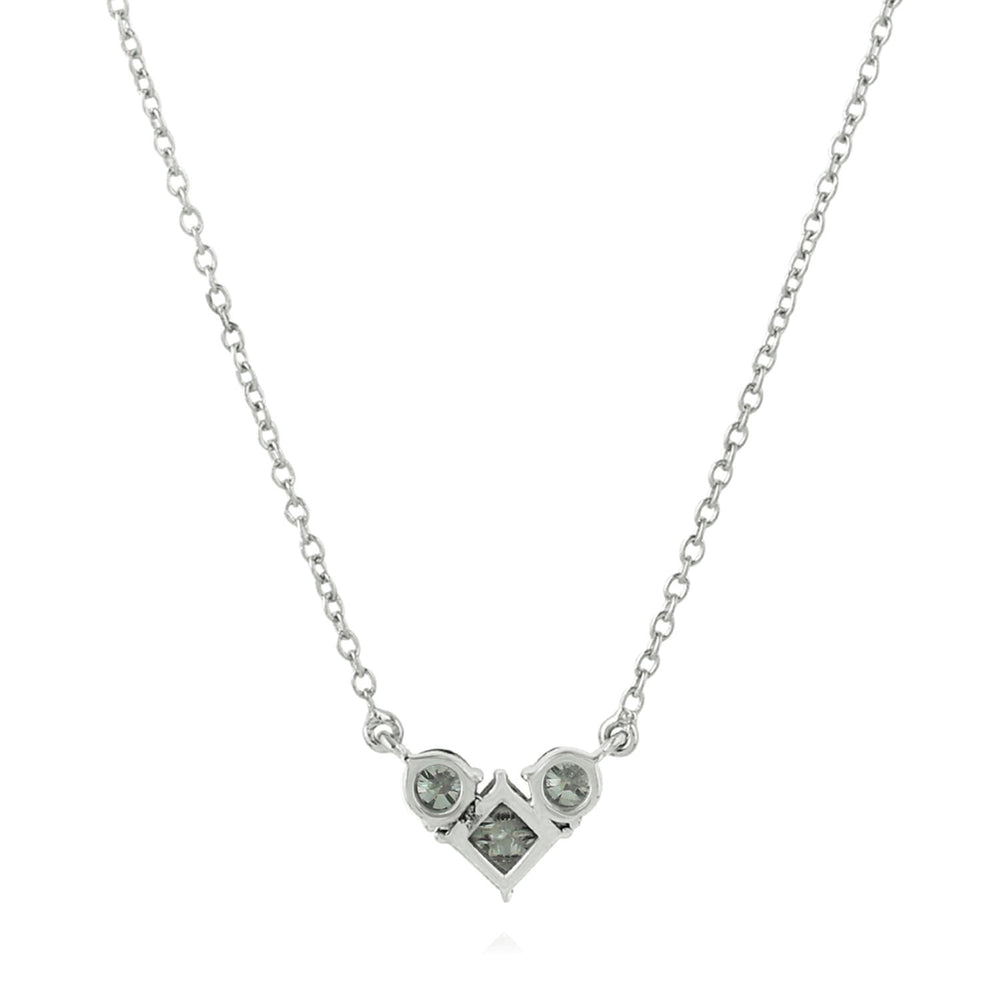 Natural Diamond Dainty Heart 14k White Gold Necklace