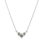 Natural Diamond Dainty Heart 14k White Gold Necklace