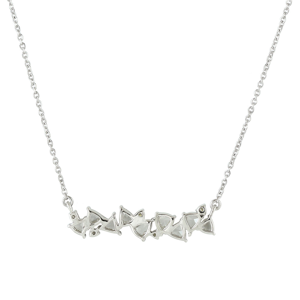 Natural Rose Cut Diamond Designer Choker Necklace In White Gold