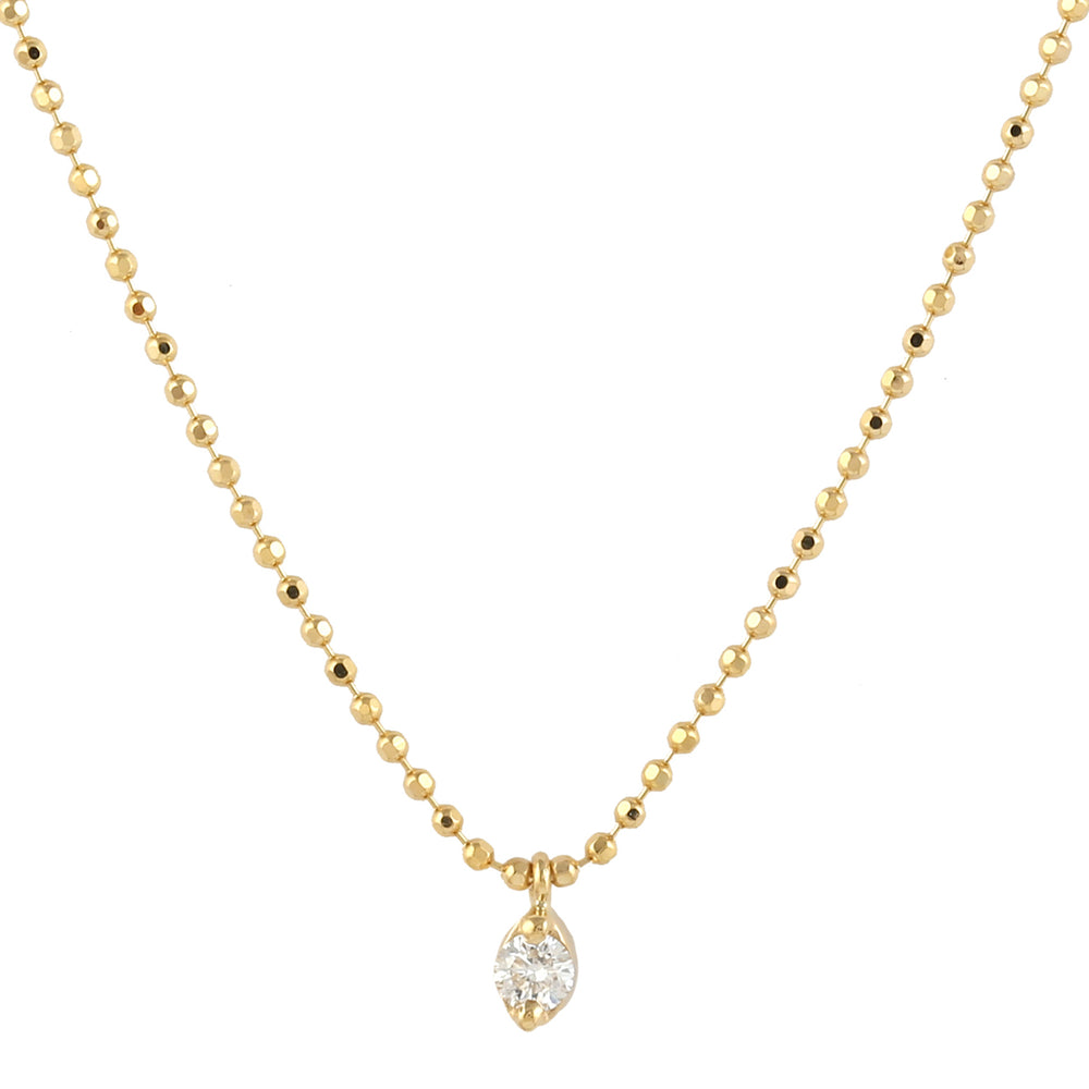 Natural Diamond Beads Princess Necklace In 18K Yellow Gold