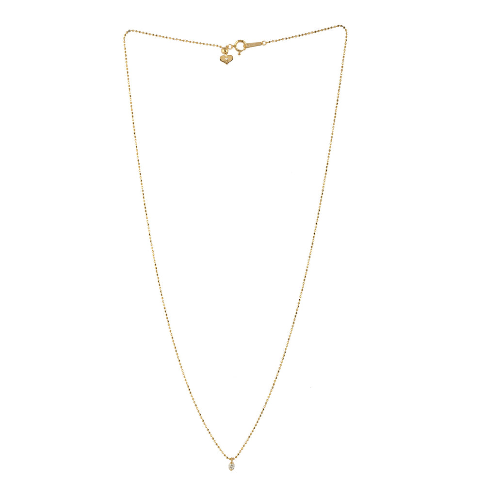 Natural Diamond Beads Princess Necklace In 18K Yellow Gold