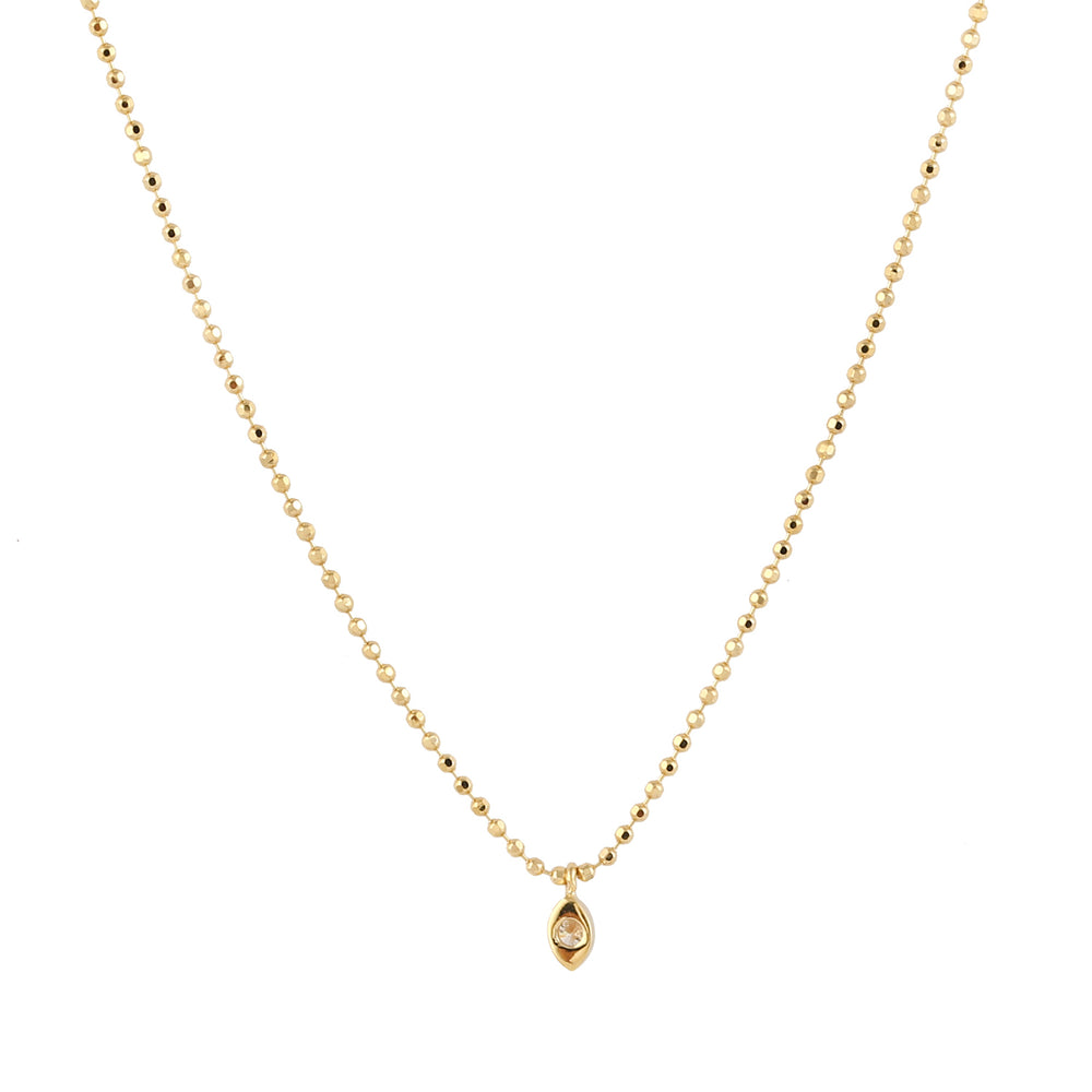 Natural Diamond Beads Princess Necklace In 18K Yellow Gold