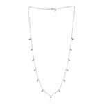 Natural Diamond By The Yard Princess Necklace 18k White Gold For Her