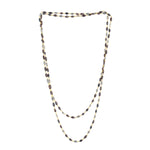 Faceted Ice Diamond Beads Long Designer Rope Lariat Necklace 18K Yellow Gold