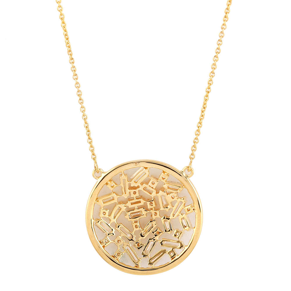 Baguette Cut Diamond In 18k Yellow Gold Designer Choker Necklace Gift