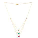 Oval Cut Ruby Heart Cut Emerald Pear Diamond Choker Necklace In Yellow Gold