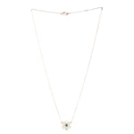 Natural Rose Cut Diamond Round Emerald Daisy Princess Necklace In 18k White Gold Gift