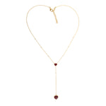 Heart Bezel Set Ruby Natural Diamond 18K Yellow Gold Princess Necklace Jewelry For Wedding