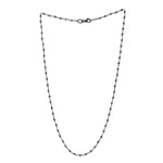 18k Gold Natural Black Diamond Faceted Beads Chain Necklace For Gift