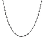 18k Gold Natural Black Diamond Faceted Beads Chain Necklace For Gift