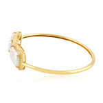 Cushion Cut Pearl Chiness Prong Natural Diamond Designer Cuff Bracelet 18K Gold For Women's