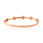 Natural Ice Diamond Handmade Classic Wedding Bangle In 18K Rose Gold