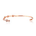 Natural Ice Diamond Handmade Classic Wedding Bangle In 18K Rose Gold