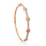 Natural Ice Diamond Handmade Classic Wedding Bangle In 18K Rose Gold