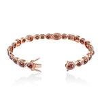 18K Rose Gold Bezel Set Ice Diamond Designer Handmade Bangle For Women's