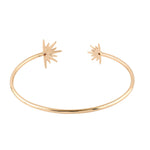 14K Rose Gold Pave Natural Diamond Half Starburst Cuff Bracelet For Women's