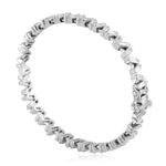 Tapered Baguette Diamond Prong 18K White Gold Designer Bangle Jewelry For Weddings