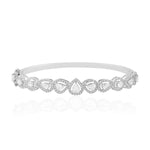 18k White Gold Natural Diamond Beautiful Bangle For Women For Gift