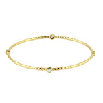 Trillion Diamond Hammered 18k Yellow Gold Designer Bangle