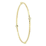 Trillion Diamond Hammered 18k Yellow Gold Designer Bangle