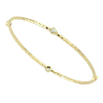 Trillion Diamond Hammered 18k Yellow Gold Designer Bangle