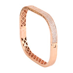 Natural Diamond Pave Wedding Bangle In 18k Rose Gold Jewelry For Her