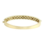 14K Yellow Gold Pave Natural Diamond Handmade Pyramid Wedding Bangle For Her