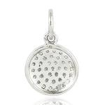 14K White Gold Pave Natural Diamond Charm Pendant For Gifts