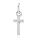 18k White Gold Pave Diamond Cross Design Mythological Charm Pendant