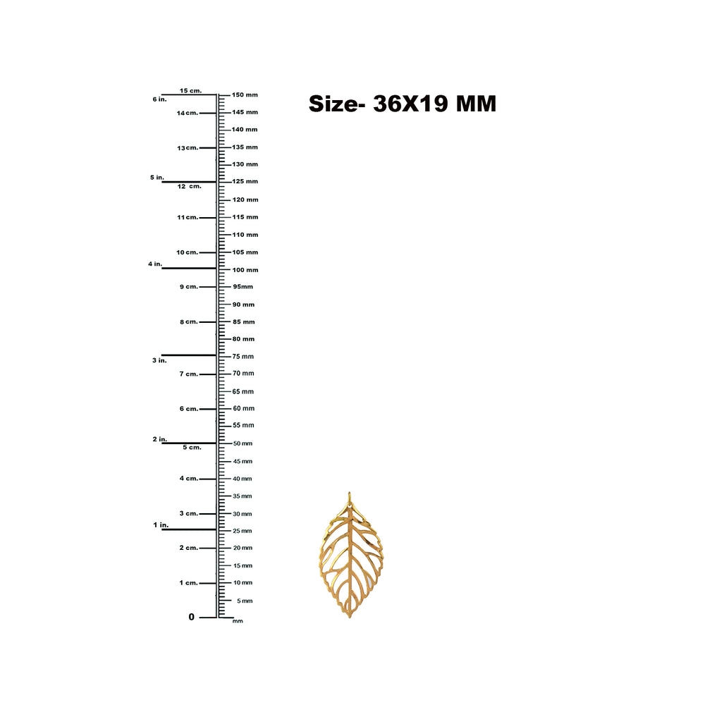 18k Yellow Gold Carved Leaf Design Pendant Handmade Jewelry