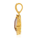 Natural Ice Diamond Drop Charm Made In 18K Yellow Gold Jewelry For Her