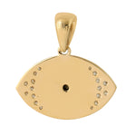 18K Yellow Gold Pave Diamond Enamel Evil Eye Charm Pendant