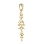 Tapered Baguette Diamond 18k Yellow Gold Designer Pendant For Women