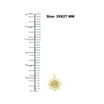 Natural Diamond Arrow And Star Charm Pendant In 14K Yellow Gold
