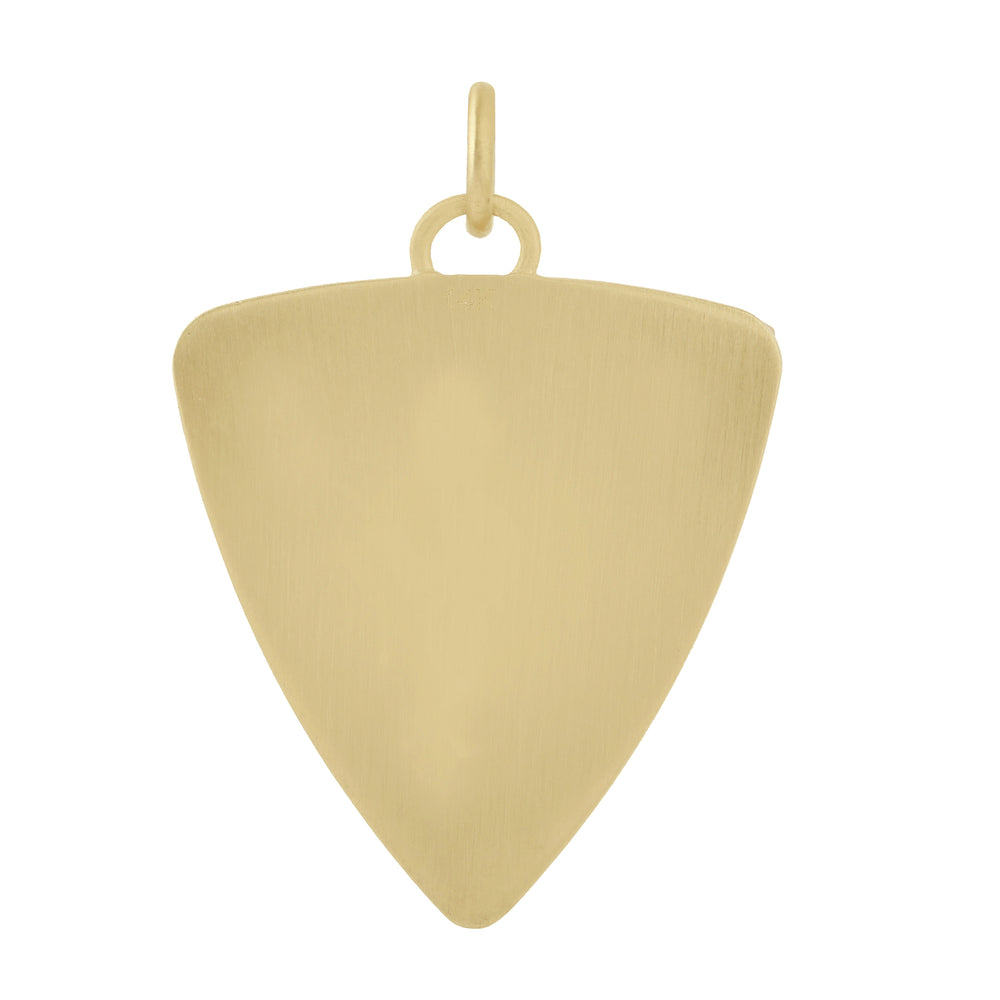 Triangle Pendant with Diamond, Ruby & Emerald Enamel Accents in 14K Yellow Gold