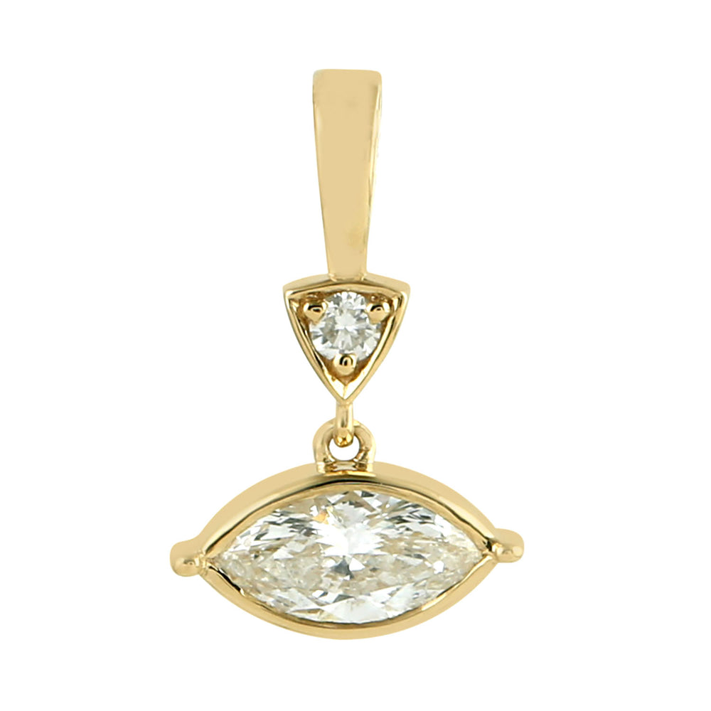 Marquise Cut Diamond 18k Yellow Dainty 18k Gold Dainty Charm